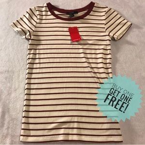 Tight fitting ribbed t shirt